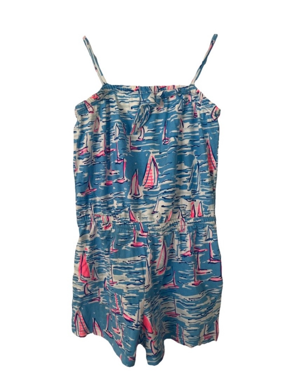 Lilly Pulitzer Toddler Girl Short Romper Sailboat Print Size 2-3